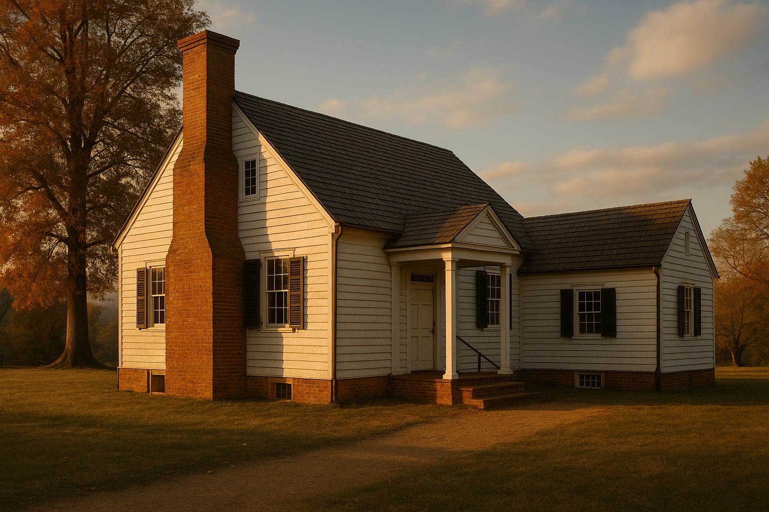 Illustration of Ash Lawn-Highland, James Monroe's estate near Charlottesville, Virginia