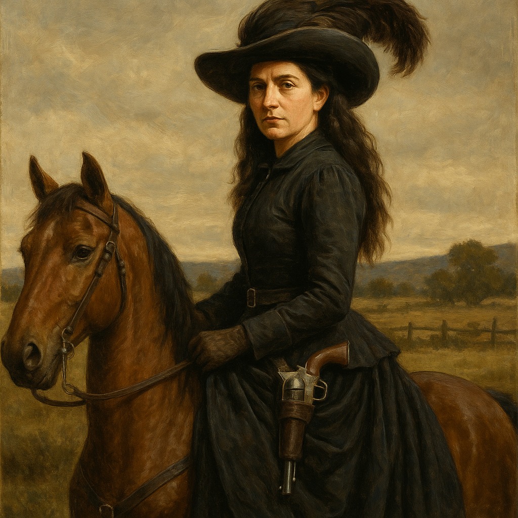 Portrait of Belle Starr, the "Bandit Queen" of Indian Territory
