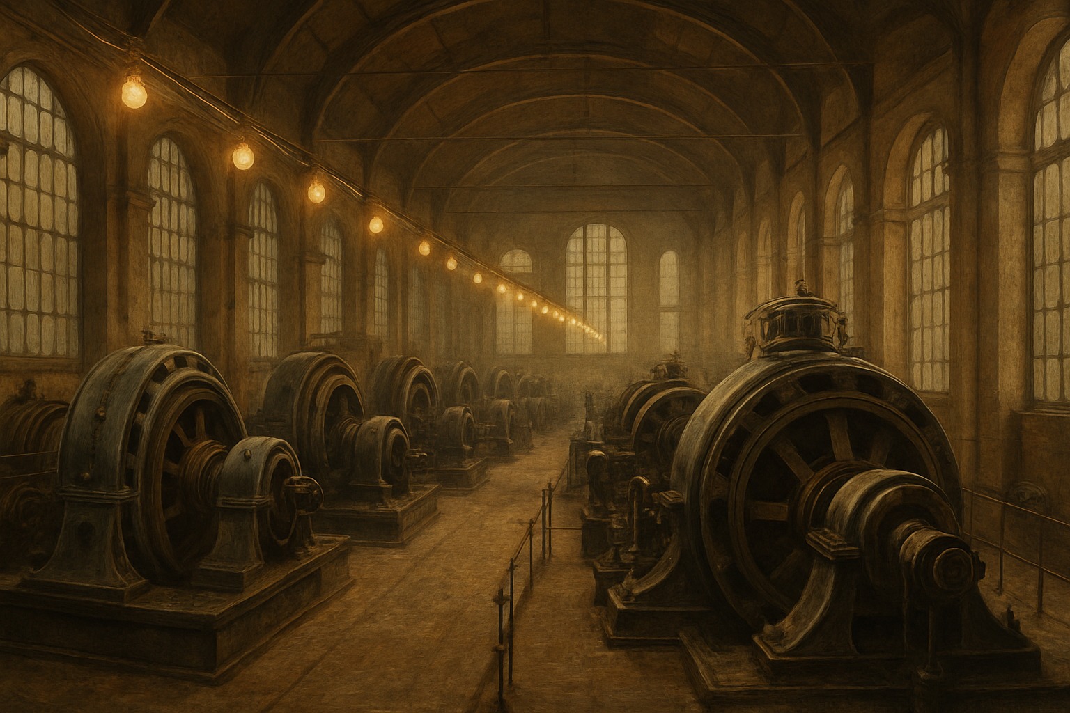 A General Electric generator hall from the dawn of the electrical age
