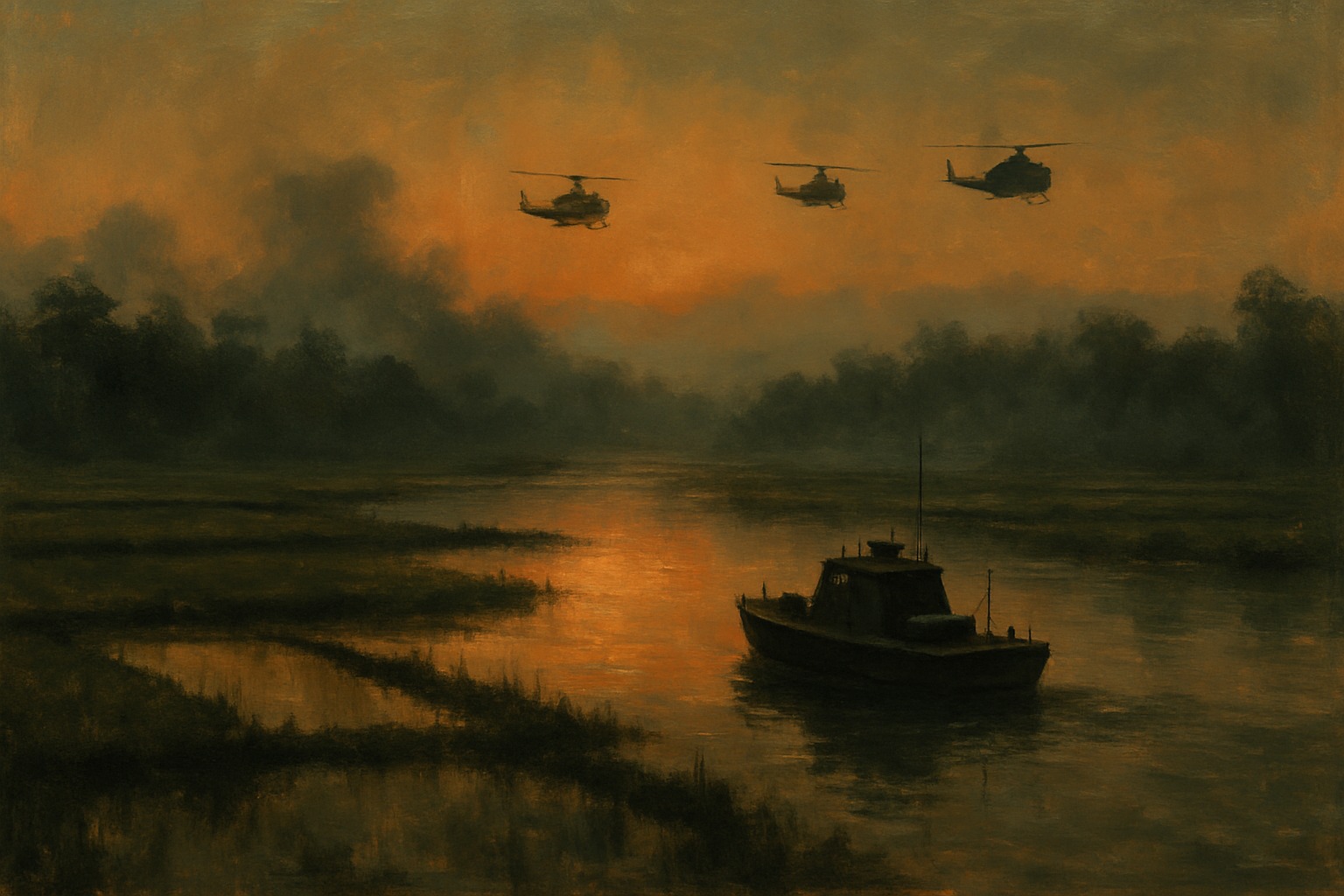Atmospheric illustration of the Vietnam War era
