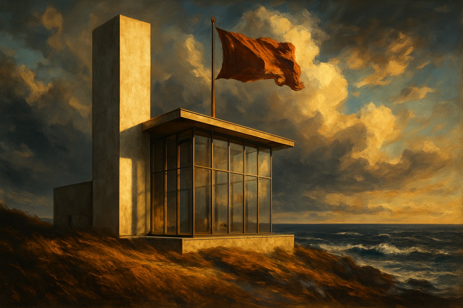 Illustration of the John F. Kennedy Presidential Library in Boston
