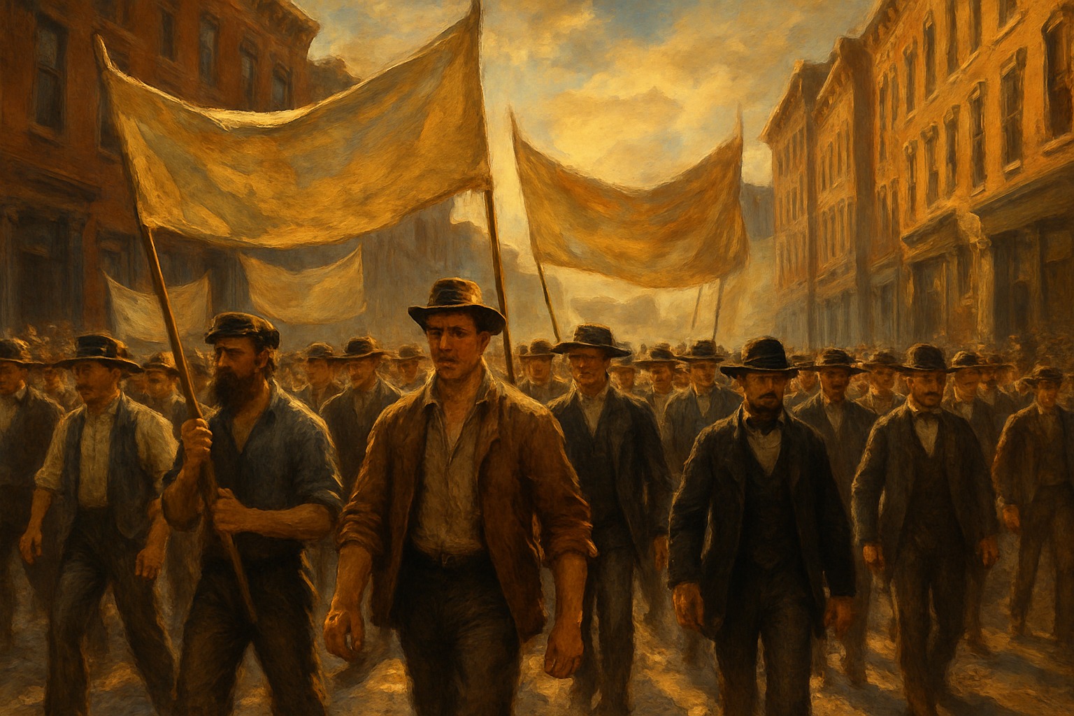Illustration evoking Labor Day and the labor movement
