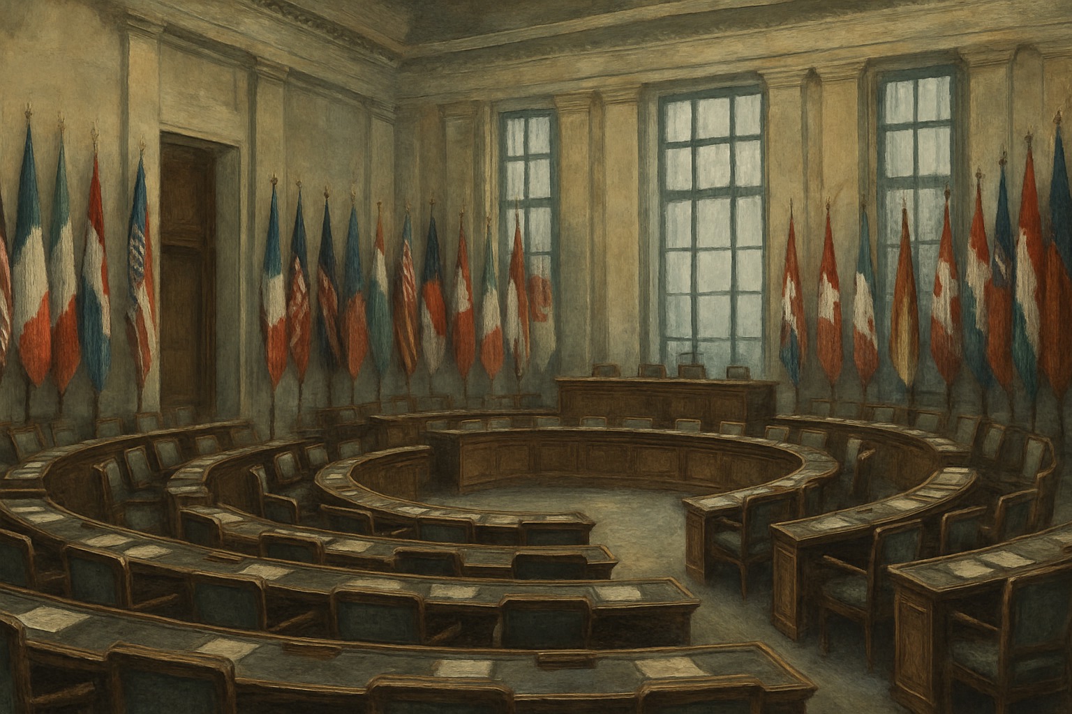 The League of Nations assembly hall in Geneva