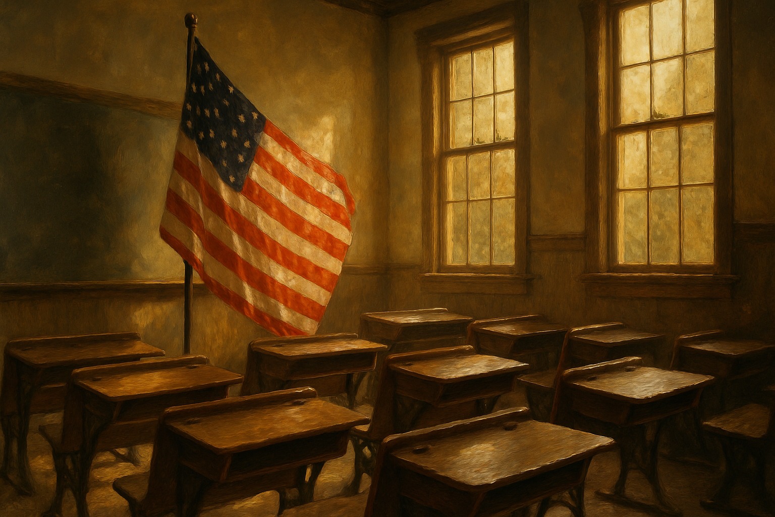 Illustration evoking the Pledge of Allegiance to the flag