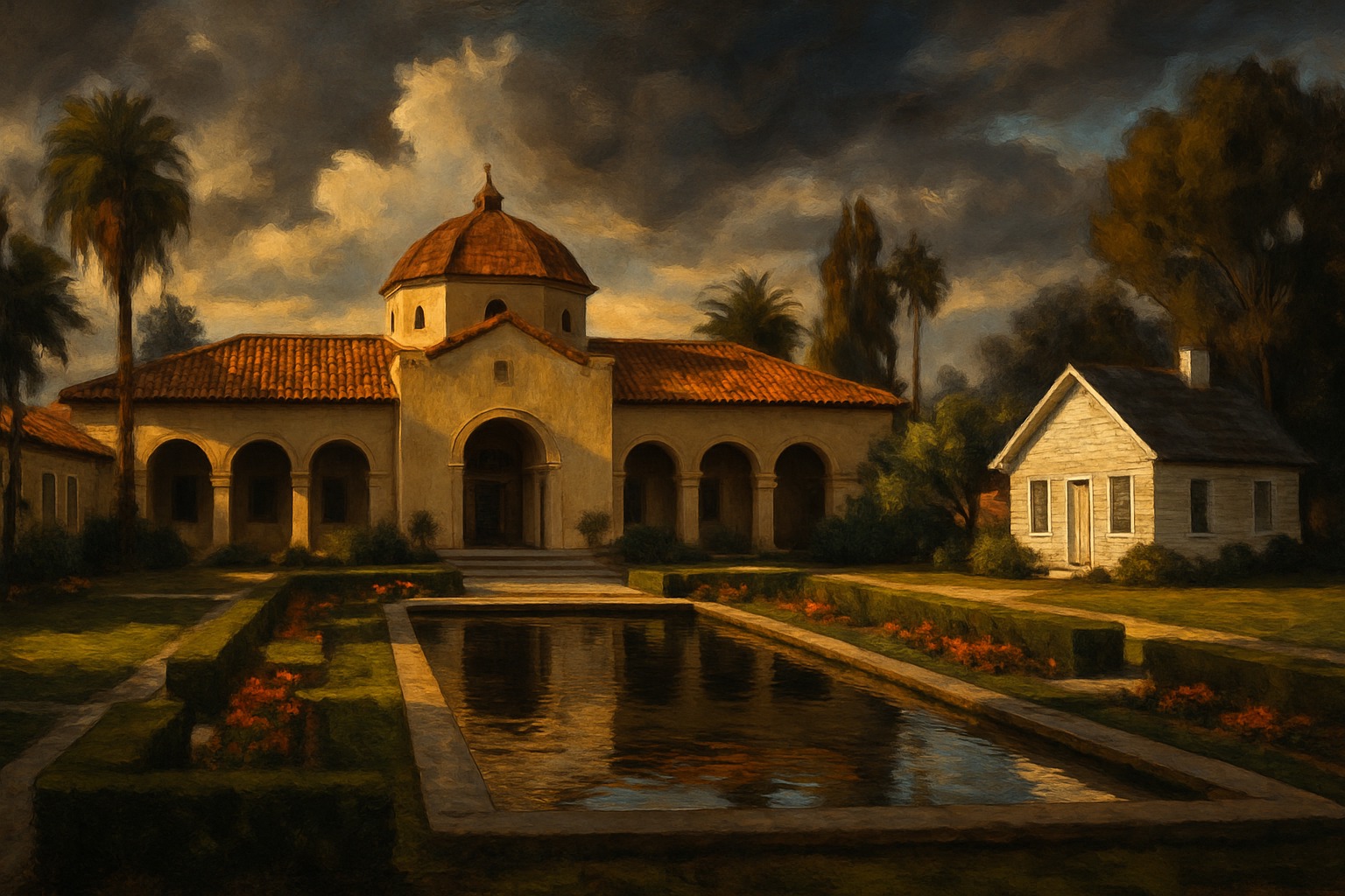 Illustration of the Richard Nixon Presidential Library in Yorba Linda, California