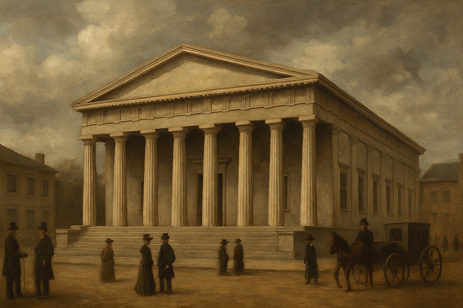 The Second Bank of the United States, a Greek Revival building in Philadelphia, 1816–1836