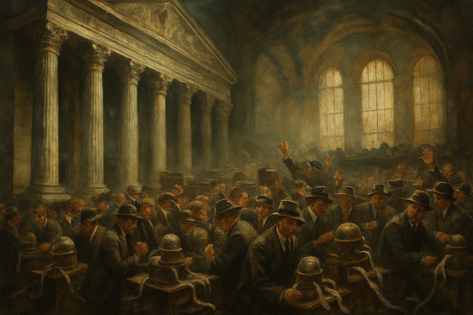 A 1930s stock exchange representing the founding of the SEC