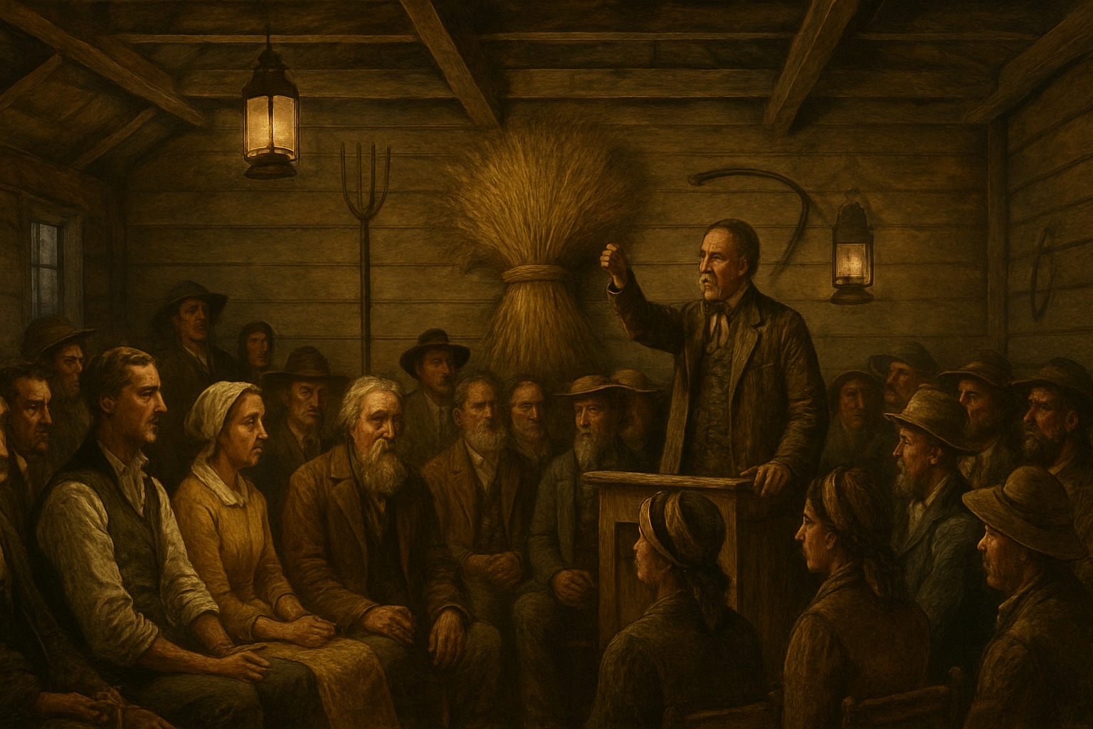 A 19th-century National Grange farmers' meeting hall