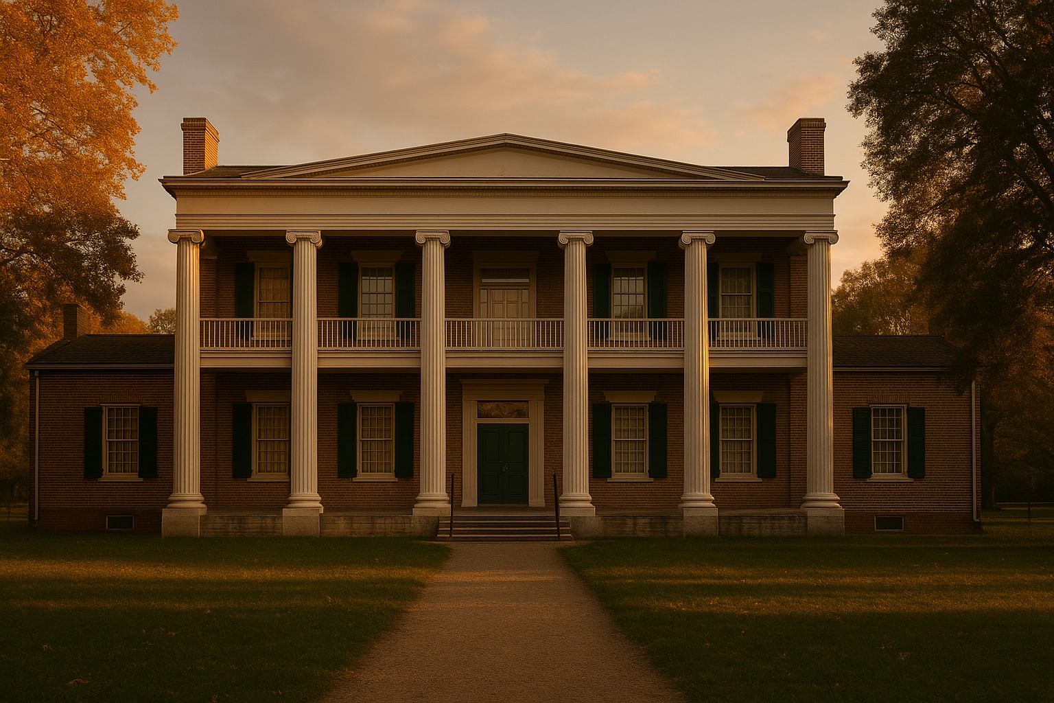 Illustration of the Hermitage, Andrew Jackson's plantation home near Nashville, Tennessee