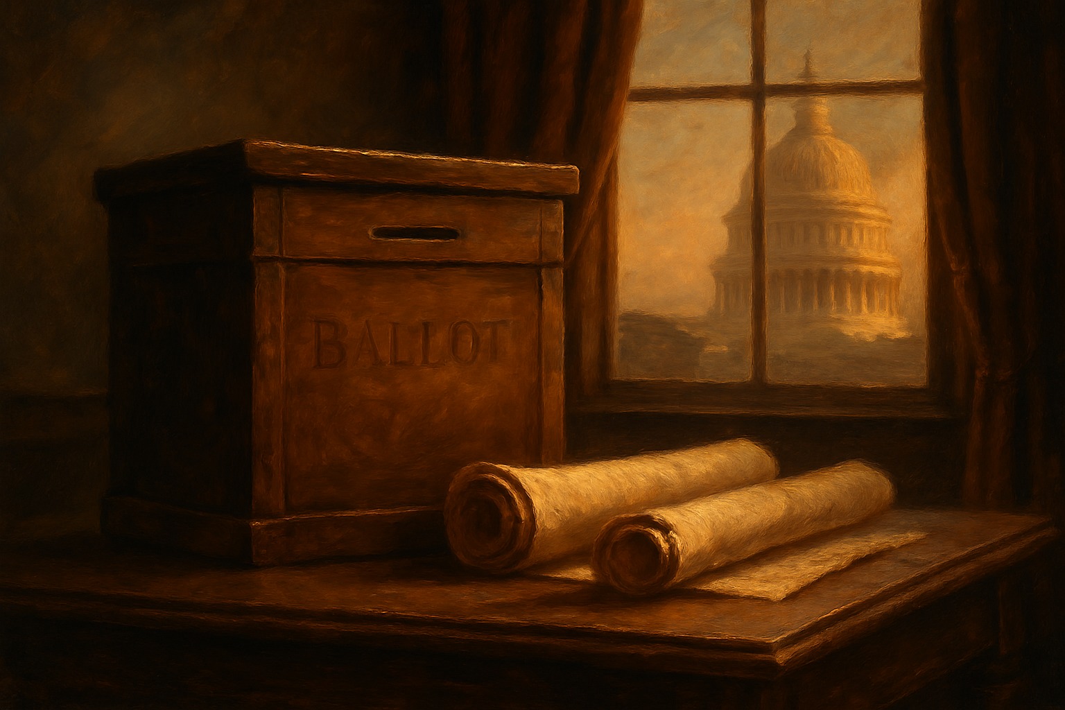 Illustration representing the Twelfth Amendment and the Electoral College