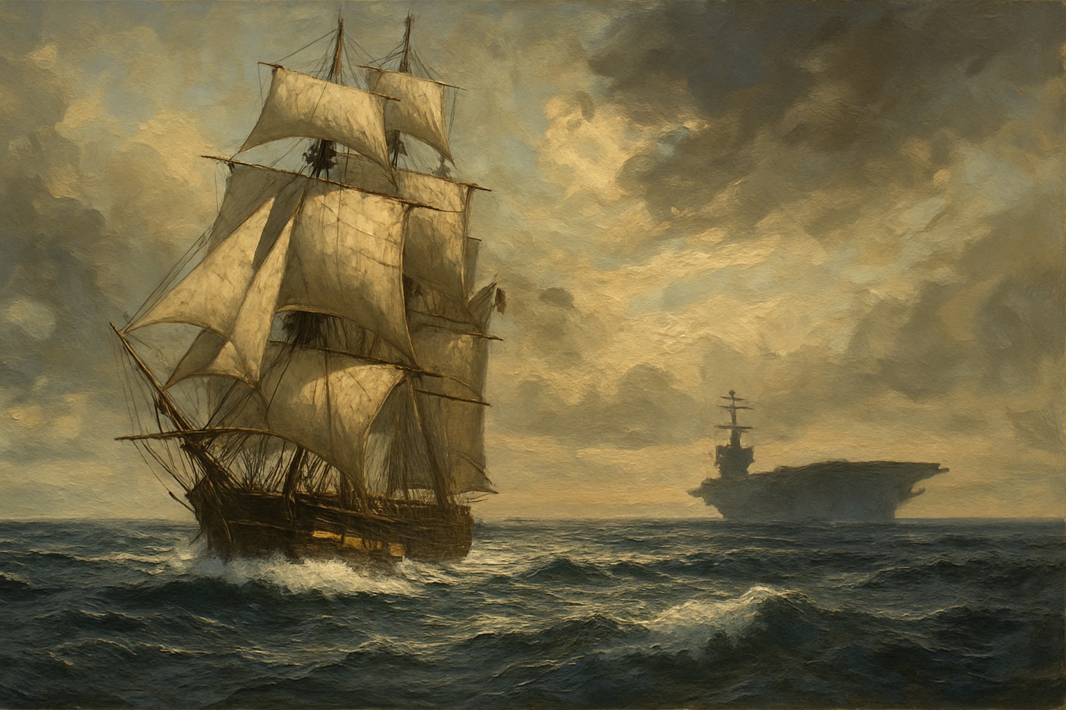 The United States Navy from age-of-sail frigate to modern carrier