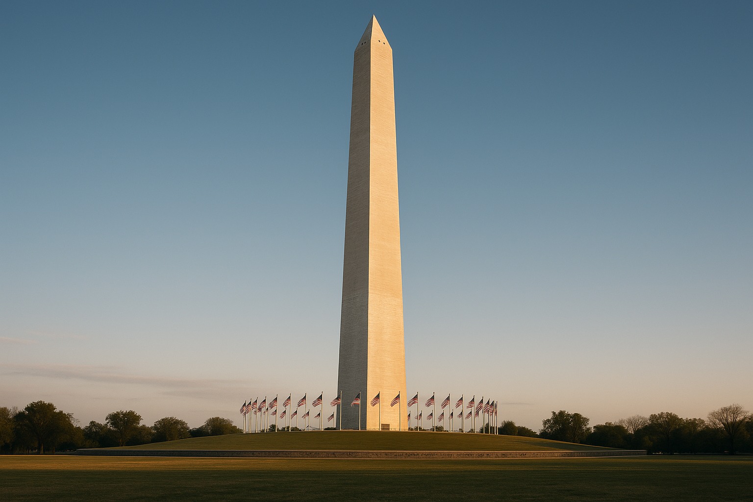 Illustration of the Washington Monument obelisk on the National Mall