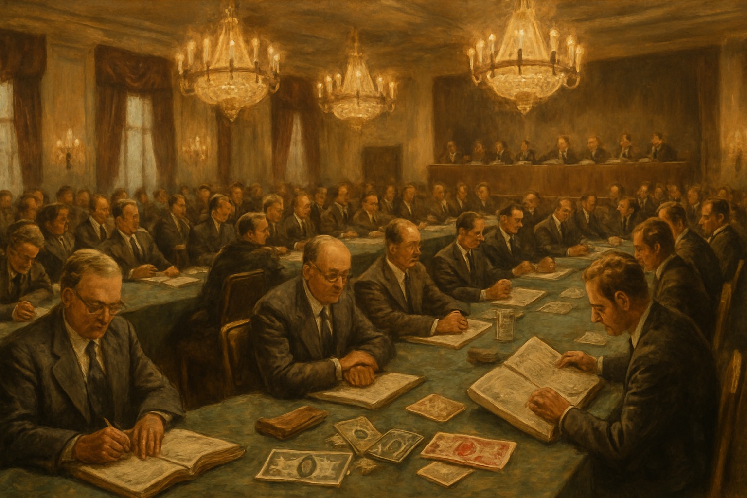 The Bretton Woods conference that created the World Bank and IMF, 1944